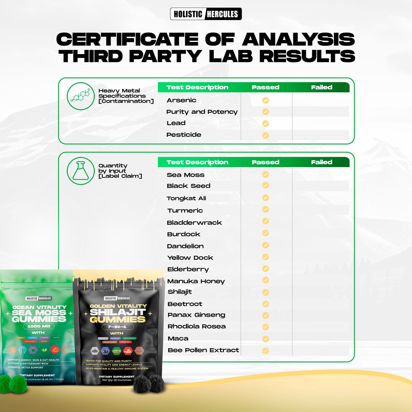 Hercules Shilajit & Sea Moss Gummies (90 Day Supply)