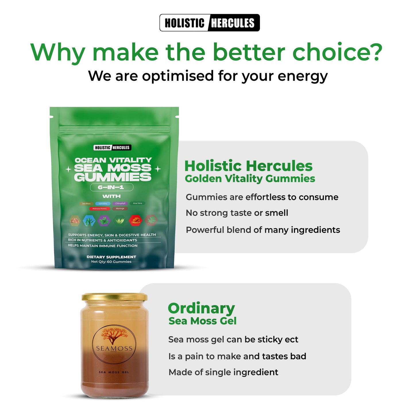 Hercules Shilajit & Sea Moss Gummies (90 Day Supply)