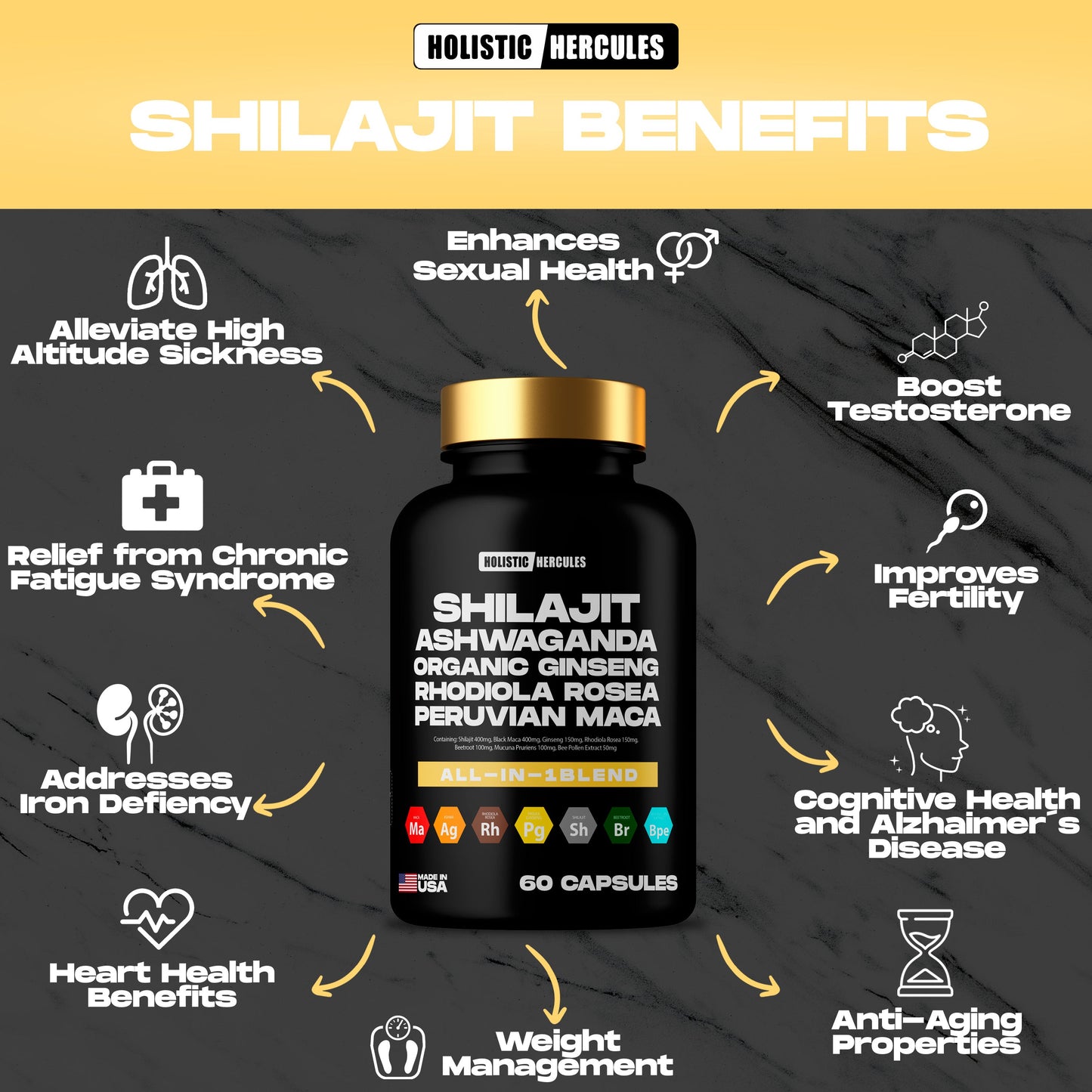 Holistic Hercules Shilajit Caps & Sea Moss Blend