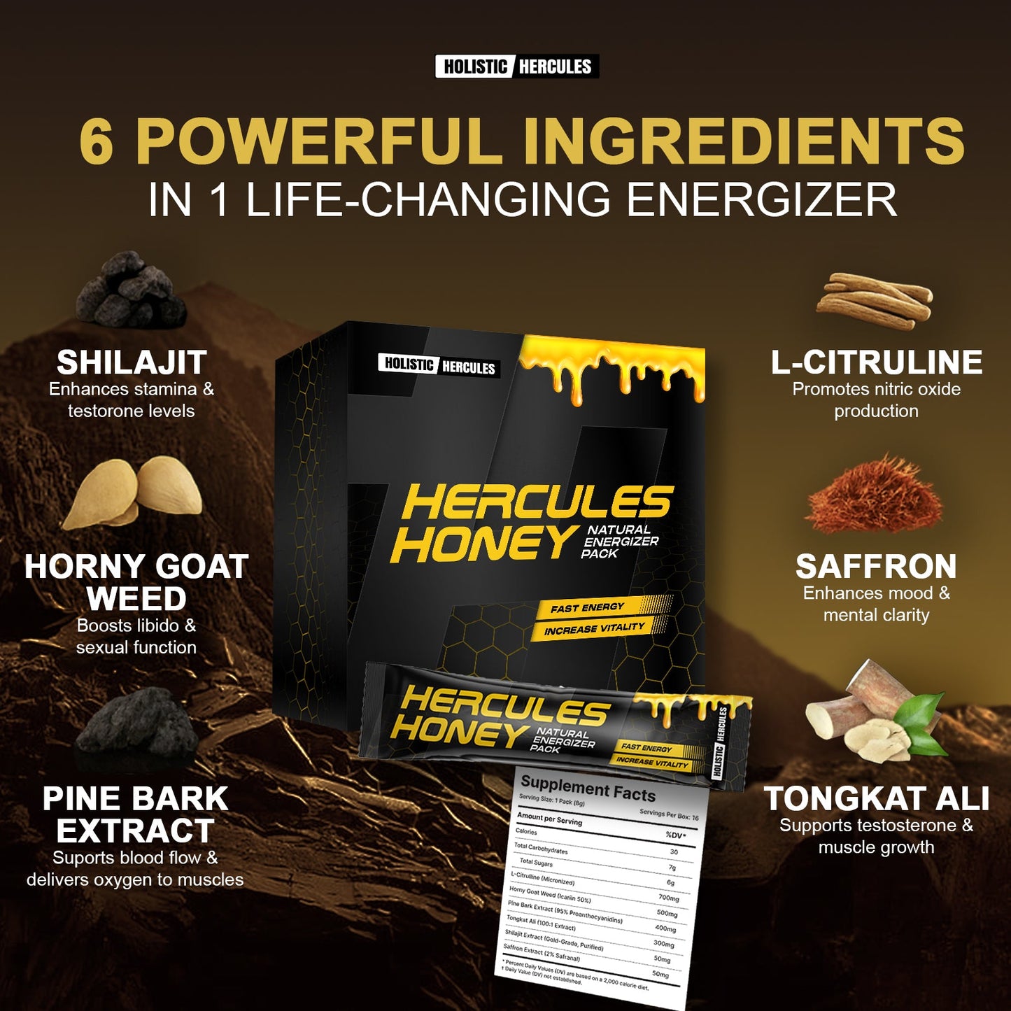 Hercules Honey Sticks (Full Box 16 Units) (Copy) NEW