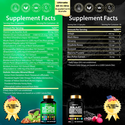 Holistic Hercules Shilajit Caps & Sea Moss Blend