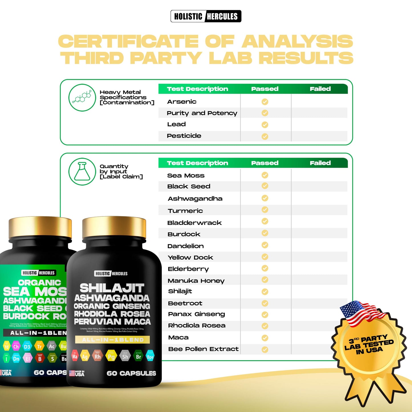 Holistic Hercules Shilajit Caps & Sea Moss Blend