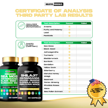 Holistic Hercules Shilajit Caps & Sea Moss Blend